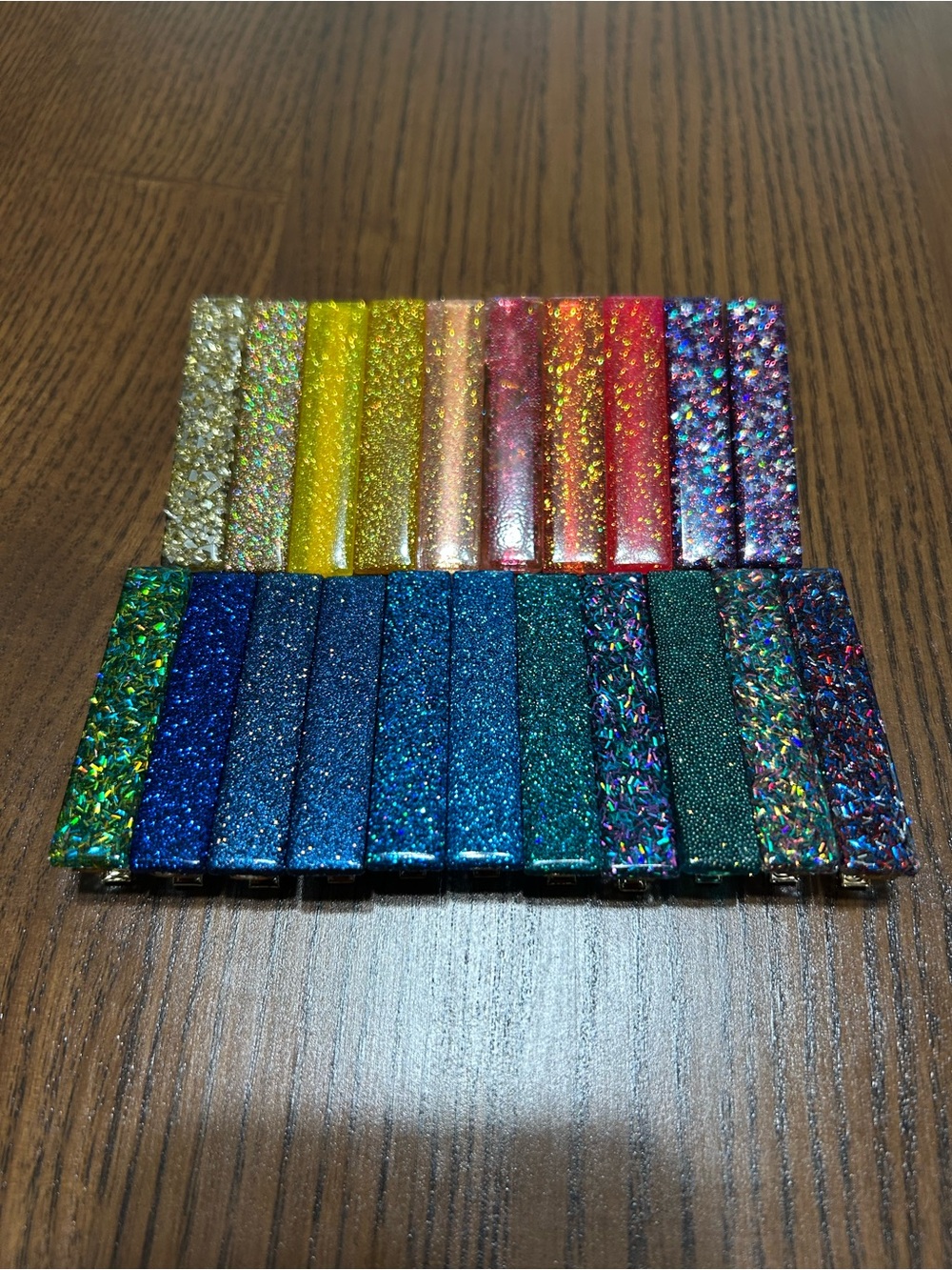 Glitter Resin Hair Clips- Set of 21